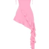 Marcia French Pink Rüschen-Minikleid Marcia French Pink Rüschen-Minikleid