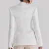 Luella Vintage-Blazer aus elfenbeinfarbenem Krepp in Sanduhrform