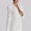 Luella Vintage-Blazer aus elfenbeinfarbenem Krepp in Sanduhrform