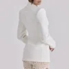 Luella Vintage-Blazer aus elfenbeinfarbenem Krepp in Sanduhrform