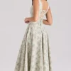 Mariabella Midi-Kleid aus Baumwolle mit Salbei-Blumenprint Mariabella Midi-Kleid aus Baumwolle mit Salbei-Blumenprint