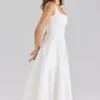 Mariabella Weißes Midi-Sommerkleid aus Stretch-Baumwolle Mariabella Weißes Midi-Sommerkleid aus Stretch-Baumwolle
