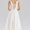 Mariabella Weißes Midi-Sommerkleid aus Stretch-Baumwolle Mariabella Weißes Midi-Sommerkleid aus Stretch-Baumwolle