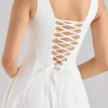 Mariabella Weißes Midi-Sommerkleid aus Stretch-Baumwolle Mariabella Weißes Midi-Sommerkleid aus Stretch-Baumwolle