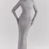 Marie-Louise Hellgraues, figurbetontes Maxikleid Marie-Louise Hellgraues, figurbetontes Maxikleid