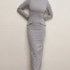Marie-Louise Hellgraues, figurbetontes Maxikleid Marie-Louise Hellgraues, figurbetontes Maxikleid