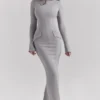 Marie-Louise Hellgraues, figurbetontes Maxikleid Marie-Louise Hellgraues, figurbetontes Maxikleid