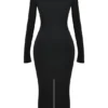 Marie-Louise Schwarzes Maxikleid mit Rollkragen Marie-Louise Schwarzes Maxikleid mit Rollkragen