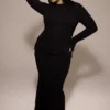 Marie-Louise Schwarzes Maxikleid mit Rollkragen Marie-Louise Schwarzes Maxikleid mit Rollkragen