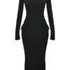 Marie-Louise Schwarzes Maxikleid mit Rollkragen Marie-Louise Schwarzes Maxikleid mit Rollkragen