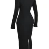 Marie-Louise Schwarzes Maxikleid mit Rollkragen Marie-Louise Schwarzes Maxikleid mit Rollkragen