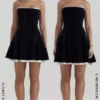 Marilla – Schwarzes, trägerloses Samt-Kleid Marilla – Schwarzes, trägerloses Samt-Kleid