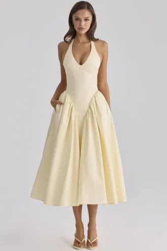 Marilyn Lemon Baumwoll-Midi-Sommerkleid mit Neckholder Marilyn Lemon Baumwoll-Midi-Sommerkleid mit Neckholder