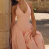Marilyn Peach Baumwoll-Midi-Sommerkleid mit Neckholder Marilyn Peach Baumwoll-Midi-Sommerkleid mit Neckholder