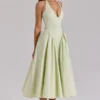 Marilyn Pistachio Baumwoll-Halter-Midi-Sommerkleid Marilyn Pistachio Baumwoll-Halter-Midi-Sommerkleid