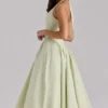 Marilyn Pistachio Baumwoll-Halter-Midi-Sommerkleid Marilyn Pistachio Baumwoll-Halter-Midi-Sommerkleid