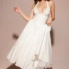 Marilyn – Weißes Baumwoll-Halter-Midi-Sommerkleid Marilyn – Weißes Baumwoll-Halter-Midi-Sommerkleid