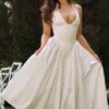 Marilyn – Weißes Baumwoll-Halter-Midi-Sommerkleid Marilyn – Weißes Baumwoll-Halter-Midi-Sommerkleid