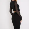 Marina Schwarzes Midi-Kleid mit Cut-outs Marina Schwarzes Midi-Kleid mit Cut-outs