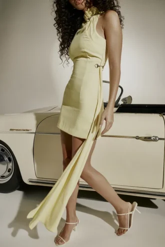 Marla Lemon Neckholder-Minikleid