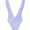 Martinique Lavendel-Paisley-Bademode mit tiefem Ausschnitt Martinique Lavendel-Paisley-Bademode mit tiefem Ausschnitt