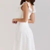 Mathilde – Weißes Midi-Kleid aus Baumwolle mit Broderie-Anglaise-Bordüre Mathilde – Weißes Midi-Kleid aus Baumwolle mit Broderie-Anglaise-Bordüre