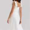 Mathilde – Weißes Midi-Kleid aus Baumwolle mit Broderie-Anglaise-Bordüre Mathilde – Weißes Midi-Kleid aus Baumwolle mit Broderie-Anglaise-Bordüre