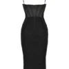 Maya Schwarzes Midi-Kleid mit Rüschen Maya Schwarzes Midi-Kleid mit Rüschen
