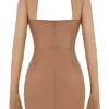 Mayara Mocha Strukturiertes Korsetts-Minikleid Mayara Mocha Strukturiertes Korsetts-Minikleid