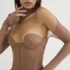 Mayara Mocha Strukturiertes Korsetts-Minikleid Mayara Mocha Strukturiertes Korsetts-Minikleid