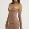 Mayara Mocha Strukturiertes Korsetts-Minikleid Mayara Mocha Strukturiertes Korsetts-Minikleid