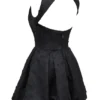Melika Schwarzes, rückenfreies, besticktes Mini-Puffball-Kleid Melika Schwarzes, rückenfreies, besticktes Mini-Puffball-Kleid