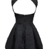 Melika Schwarzes, rückenfreies, besticktes Mini-Puffball-Kleid Melika Schwarzes, rückenfreies, besticktes Mini-Puffball-Kleid