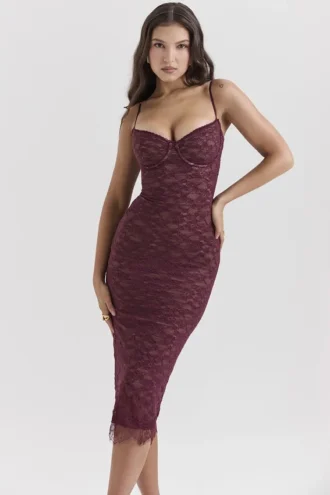 Melina Midi-Kleid aus Maulbeer-Spitze