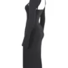 Meliora Midi-Kleid aus anthrazitfarbenem Strick Meliora Midi-Kleid aus anthrazitfarbenem Strick