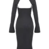 Meliora Midi-Kleid aus anthrazitfarbenem Strick Meliora Midi-Kleid aus anthrazitfarbenem Strick