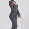 Meliora Midi-Kleid aus anthrazitfarbenem Strick Meliora Midi-Kleid aus anthrazitfarbenem Strick