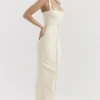 Mia Ecru Neckholder-Maxikleid Mia Ecru Neckholder-Maxikleid