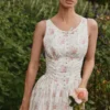 Midi-Kleid aus Stretch-Baumwolle mit Schnürung und Sienna-Rose-Print Midi-Kleid aus Stretch-Baumwolle mit Schnürung und Sienna-Rose-Print