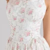 Midi-Kleid aus Stretch-Baumwolle mit Schnürung und Sienna-Rose-Print Midi-Kleid aus Stretch-Baumwolle mit Schnürung und Sienna-Rose-Print