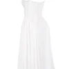 Milia Midi-Kleid aus weißer Broderie Anglais und Baumwolle Milia Midi-Kleid aus weißer Broderie Anglais und Baumwolle