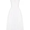 Milia Midi-Kleid aus weißer Broderie Anglais und Baumwolle Milia Midi-Kleid aus weißer Broderie Anglais und Baumwolle
