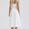Milia Midi-Kleid aus weißer Broderie Anglais und Baumwolle Milia Midi-Kleid aus weißer Broderie Anglais und Baumwolle