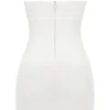 Mimi Weißes, trägerloses Minikleid aus Twill Mimi Weißes, trägerloses Minikleid aus Twill