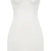 Mimi Weißes, trägerloses Minikleid aus Twill Mimi Weißes, trägerloses Minikleid aus Twill