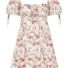Mini-Kleid mit Prinzessinnen-Rosenprint Mini-Kleid mit Prinzessinnen-Rosenprint