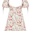Mini-Kleid mit Prinzessinnen-Rosenprint Mini-Kleid mit Prinzessinnen-Rosenprint