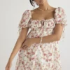 Mini-Kleid mit Prinzessinnen-Rosenprint Mini-Kleid mit Prinzessinnen-Rosenprint