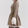 Mini-Kleid mit Puppytooth-Karomuster in Sable Brown Mini-Kleid mit Puppytooth-Karomuster in Sable Brown