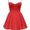 Minimoiselle Holly – Mini-Kleid aus rotem Satintüll Minimoiselle Holly – Mini-Kleid aus rotem Satintüll